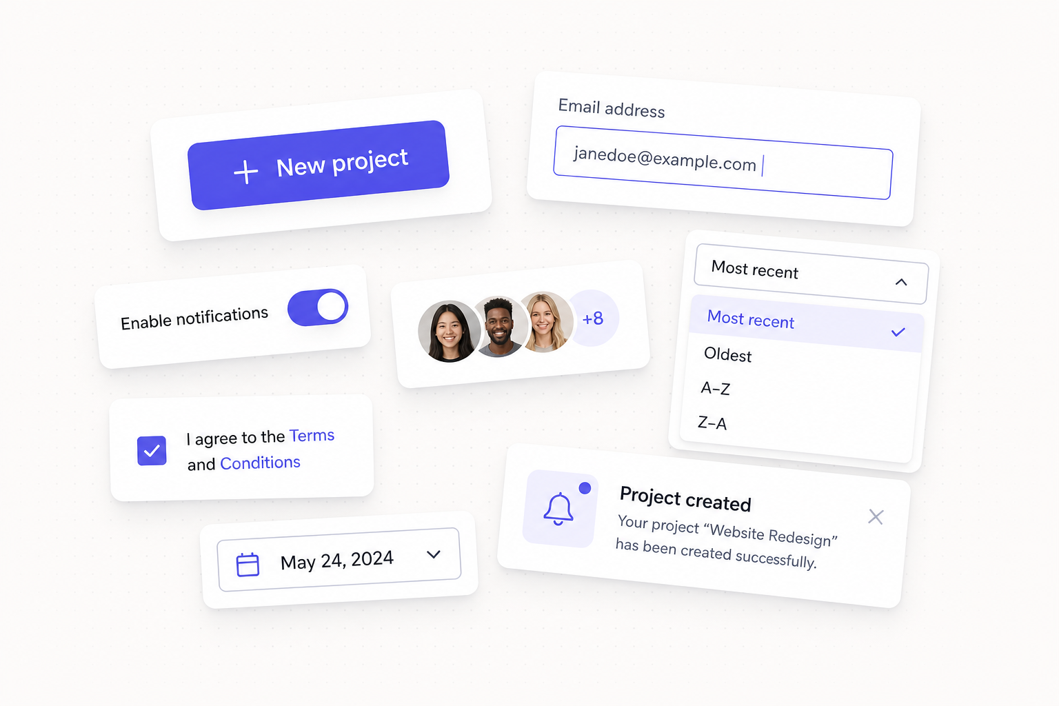 The DevDojo components library — buttons, inputs, toggles, and more